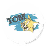 Logo bleu et jaune de Tom autocollants