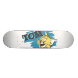 Logo bleu et jaune de Tom planches à roulettes