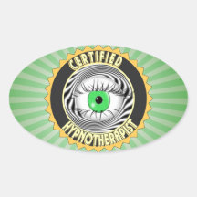 LOGO CERTIFIÉ DE HYPNOTHERAPIST STICKERS OVALES