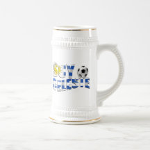 Logo de ballon de football de football de drapeau  mugs