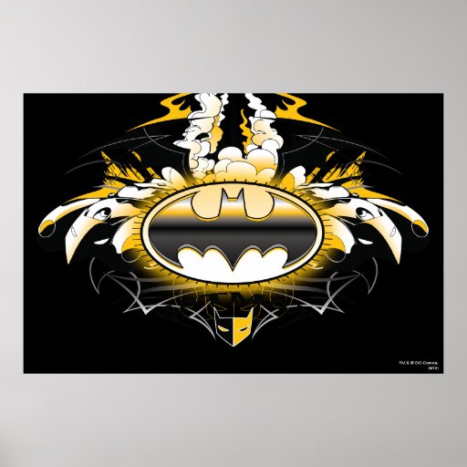Logo de Batman avec des voitures Affiche