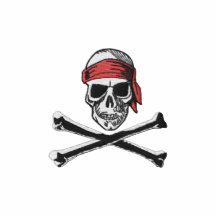 Logo de crâne et de pirate d'os avec le bandana