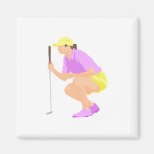 Logo de femme de golf aimants