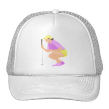 Logo de femme de golf casquette