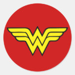 Logo de femme de merveille adhésif rond
