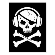 Logo de la piraterie anti-RIAA de pirate de musiqu Cartes Postales
