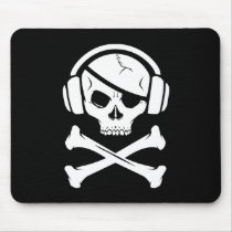 Logo de la piraterie anti-RIAA de pirate de musiqu tapis de souris