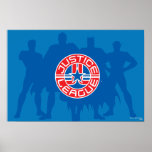 Logo de ligue de justice et arrière - plan solide  affiche