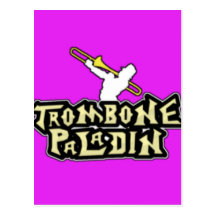 Logo de luxe de Paladin de trombone Carte Postale