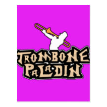 Logo de luxe de Paladin de trombone Carte Postale
