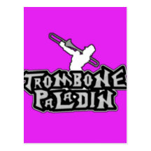 Logo de luxe de Paladin de trombone Carte Postale
