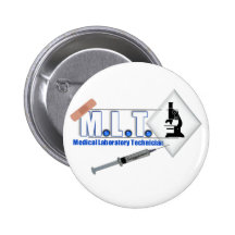 LOGO de MLT avec le MICROSCOPE - LABORATOIRE MÉDIC Pin's Avec Agrafe