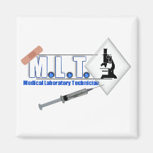 LOGO de MLT avec le MICROSCOPE - LABORATOIRE MÉDIC Magnets Pour Réfrigérateur