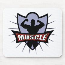 Logo de muscle de culturiste tapis de souris