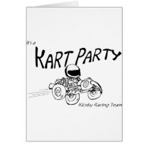 Logo de noir de partie de kart carte de vœux