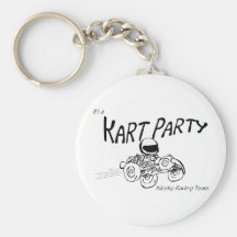 Logo de noir de partie de kart porte-clé