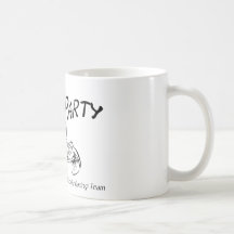 Logo de noir de partie de kart tasse