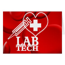 LOGO DE SERINGUE DE COEUR DE TECH DE LABORATOIRE - CARTE DE VŒUX