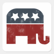 Logo d'éléphant de GOP Sticker Carré
