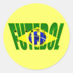 Logo d'ombre de baisse de drapeau de Futebol 3D Br Autocollant