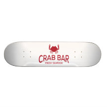 Logo frais de fruits de mer de barre de crabe plateau de skateboard