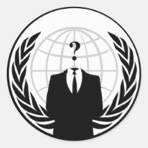 Logo international anonyme adhésif rond