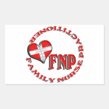 LOGO MÉDICAL DE PRATICIENNE D'INFIRMIÈRE DE FAMILL STICKER RECTANGULAIRE
