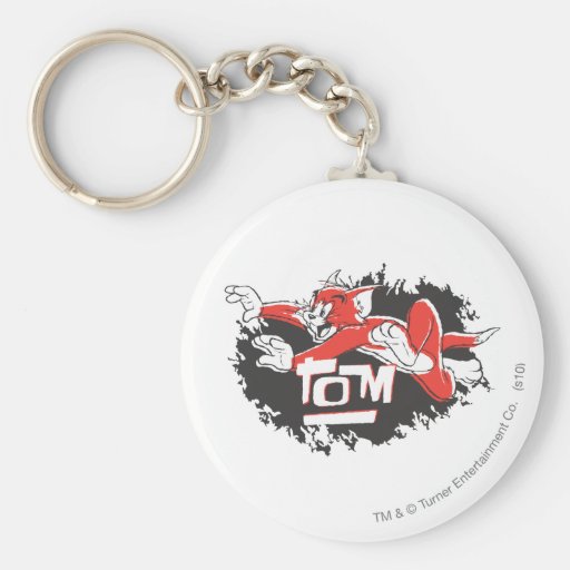 Logo noir et rouge de Tom Porte-clés