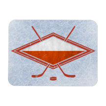 Logo polonais de drapeau de hockey sur glace magnets rectangulaire