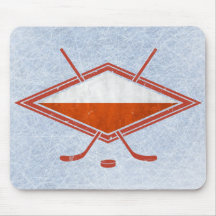 Logo polonais de drapeau de hockey sur glace tapis de souris