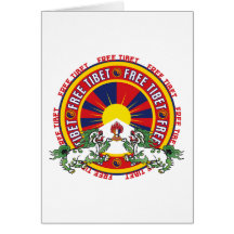 Logo rond libre du Thibet Carte De Vœux