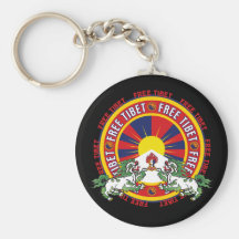 Logo rond libre du Thibet Porte-clef