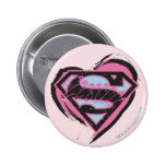Logo rose de Supergirl au coeur Badge