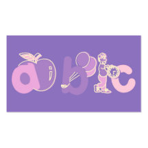 Logo rose et pourpre d'alphabet d'ABC pour des fil Cartes De Visite Professionnelles