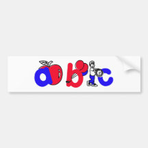 Logo rouge, blanc et bleu d'alphabet d'ABC Autocollants Pour Voiture