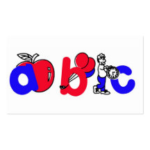 Logo rouge, blanc et bleu d'alphabet d'ABC Modèle De Carte De Visite