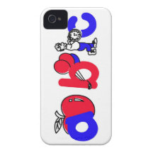 Logo rouge, blanc et bleu d'alphabet d'ABC Coque Case-Mate iPhone 4