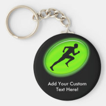 Logo vert de forme physique de lueur porte-clé