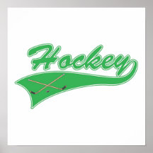 Logo vert d'hockey posters