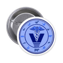 logo vétérinaire 5 badge avec épingle