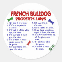 Lois 2 de propriété de BOULEDOGUE FRANÇAIS Autocollant