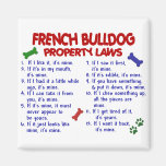 Lois 2 de propriété de BOULEDOGUE FRANÇAIS Magnets Pour Réfrigérateur