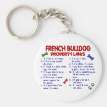 Lois 2 de propriété de BOULEDOGUE FRANÇAIS Porte-clés