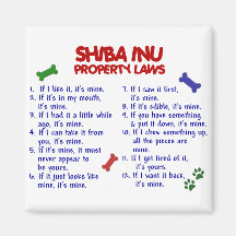 Lois 2 de propriété de SHIBA INU Aimants