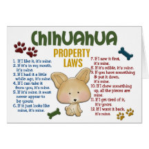 Lois 4 de propriété de chiwawa carte de vœux