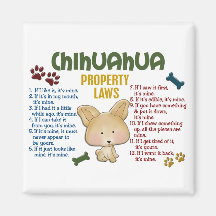 Lois 4 de propriété de chiwawa magnets pour réfrigérateur