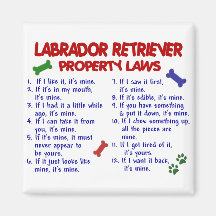 Lois de propriété de LABRADOR RETRIEVER Magnets Pour Réfrigérateur