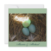 L'oiseau bleu Eggs les périodes trois invitations