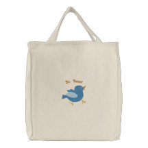 L'oiseau bleu mignon brodent la conception parfait sacs