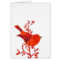 L'oiseau rouge le plus mignon sur la planète carte de vœux